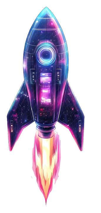 Illustration d'une fusée symbolisant le lancement du projet web vers le succès